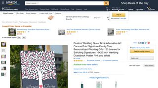 Amazon.com: Custom Wedding Guest Book Alternative Art Canvas ...