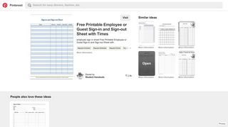 Free Printable Sign Up Sheets | Free Printable Employee or Guest ...