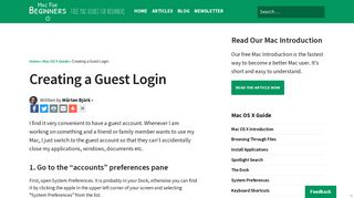 Creating a Guest Login – MacForBeginners