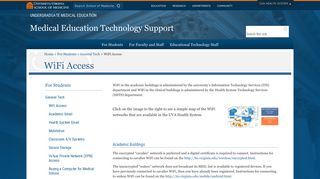 WiFi Access - University of Virginia School of Medicine