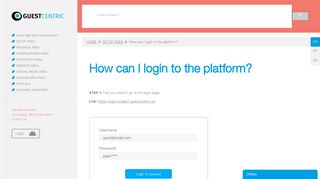 How can I login to the platform? - GuestCentric Support Page