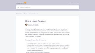 Guest Login Feature | Retreat Booking Guru Help Center