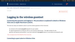 Logging in the wireless guestnet — Digital Services