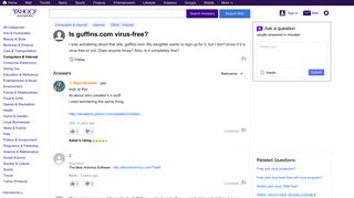Is guffins.com virus-free? | Yahoo Answers