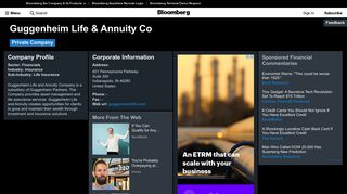 Guggenheim Life & Annuity Co: Company Profile - Bloomberg