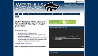 Infinite Campus Portal - West Hills High School - Google Sites
