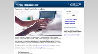 ComPsych Corporation - Provider ResourceCenter - Login