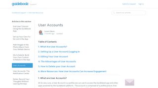 User Accounts – Guidebook Support