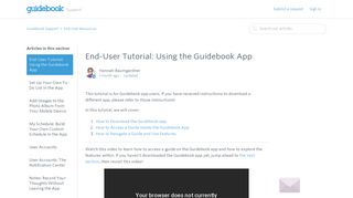 End-User Tutorial: Using the Guidebook App – Guidebook Support