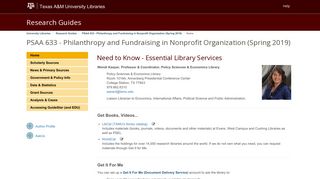 Accessing GuideStar (and EDU) - PSAA 633 - Philanthropy and ...