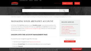Managing Your ArenaNet Account – Guild Wars 2 Support