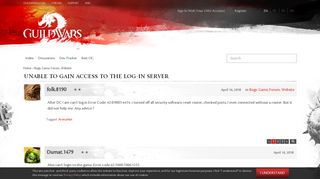 unable to gain access to the log-in server — Guild Wars 2 Forums