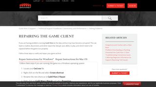 Repairing the Game Client – Guild Wars 2 Support