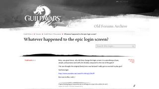 Whatever happened to the epic login screen? - Guild Wars 2