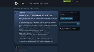 Guild Wars 2 Authentication issue :: Help and Tips - Steam Community
