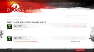 Client can't get access to login server — Guild Wars 2 Forums