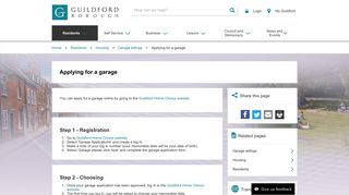Applying for a garage - Guildford Borough Council