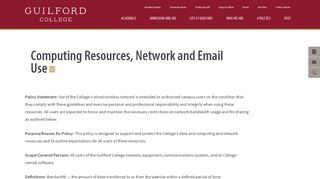 Computing Resources, Network and Email Use | Guilford College