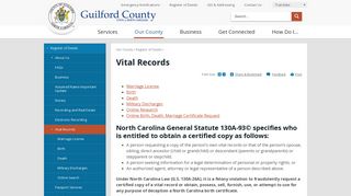 Vital Records | Guilford County, NC