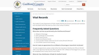 Vital Records | Guilford County, NC