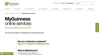 Welcome to your new online services - The Guinness Partnership