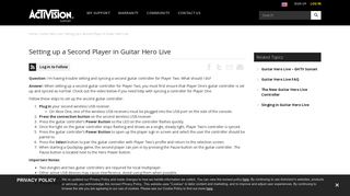 Setting up a Second Player in Guitar Hero Live - Activision Support