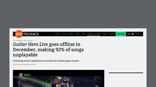 Guitar Hero Live goes offline in December, making 92% of songs ...