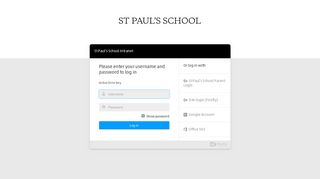 Login - St Paul's School Intranet