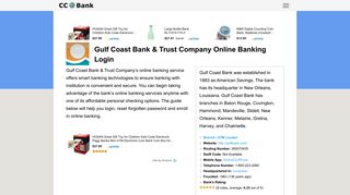 Gulf Coast Bank & Trust Company Online Banking Login - CC Bank