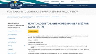 Gulf Coast State College | How to Login to Lighthouse (Banner SSB ...