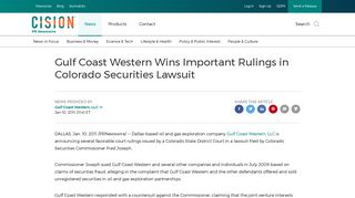Gulf Coast Western Wins Important Rulings in Colorado Securities ...