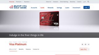 Visa Platinum | Credit Cards | Cards | Personal | Gulf Bank