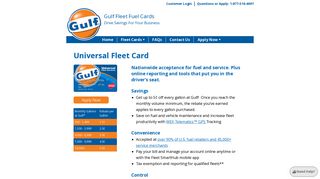 Gulf Universal Fleet Card - Fuel Card with Nationwide Acceptance