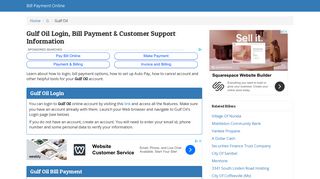 Gulf Oil Login, Bill Payment & Customer Support Information