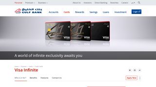 Visa Infinite | Credit Cards | Cards | Personal | Gulf Bank