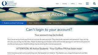 Account Access - Florida Gulf Coast University