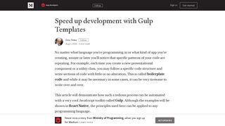 Speed up development with Gulp Templates – Ministry of ... - Medium