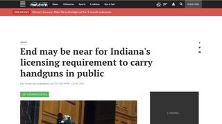 End may be near for Indiana's licensing requirement to carry ...