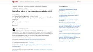 Is a subscription to gurufocus.com worth the cost? - Quora