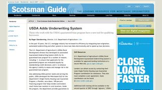 USDA Adds Underwriting System - Scotsman Guide