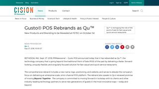 Gusto® POS Rebrands as Qu™ - PR Newswire