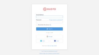 Gusto Log in to manage your payroll and team's information.