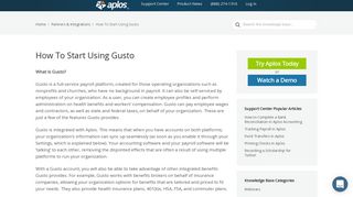 How To Start Using Gusto - Support Center - Aplos