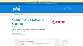 Gusto Payroll Software - Classic | FreshBooks