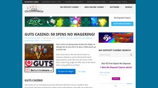 GUTS Casino: 50 Spins No Wagering! - New No Deposit Casino