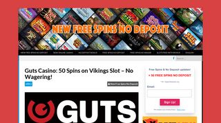 Guts Casino: 50 Spins on Vikings Slot - No Wagering! - New Free ...
