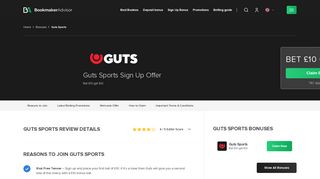 Guts Sports £10 Bonus offer, Free bet & Sign Up Offers ...