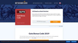 Guts Bonus Code February 2019 - Get £10 back on your first bet!