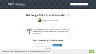 How to get a Google Voice Phone Number Outside U.S.