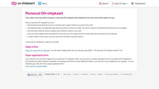 OV-chipkaart - Personal OV-chipkaart